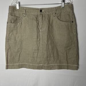 Resortcore Linen 5 Pocket Skirt Tan Women 12 Coastal Classic Tori Richard Island